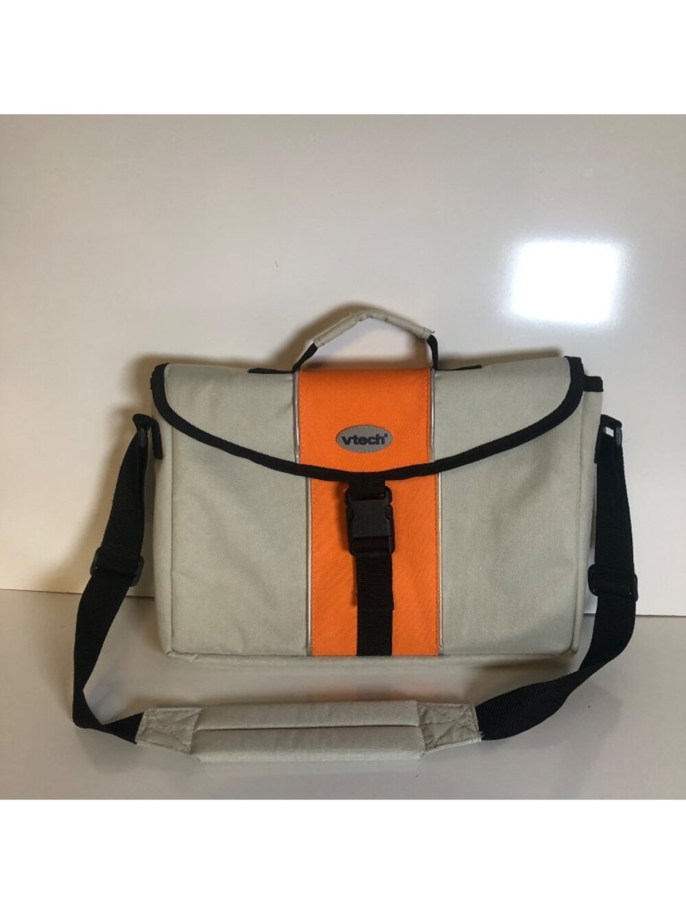 Vtech Laptop Messenger Bag Padded Shoulder Strap Gray Orange